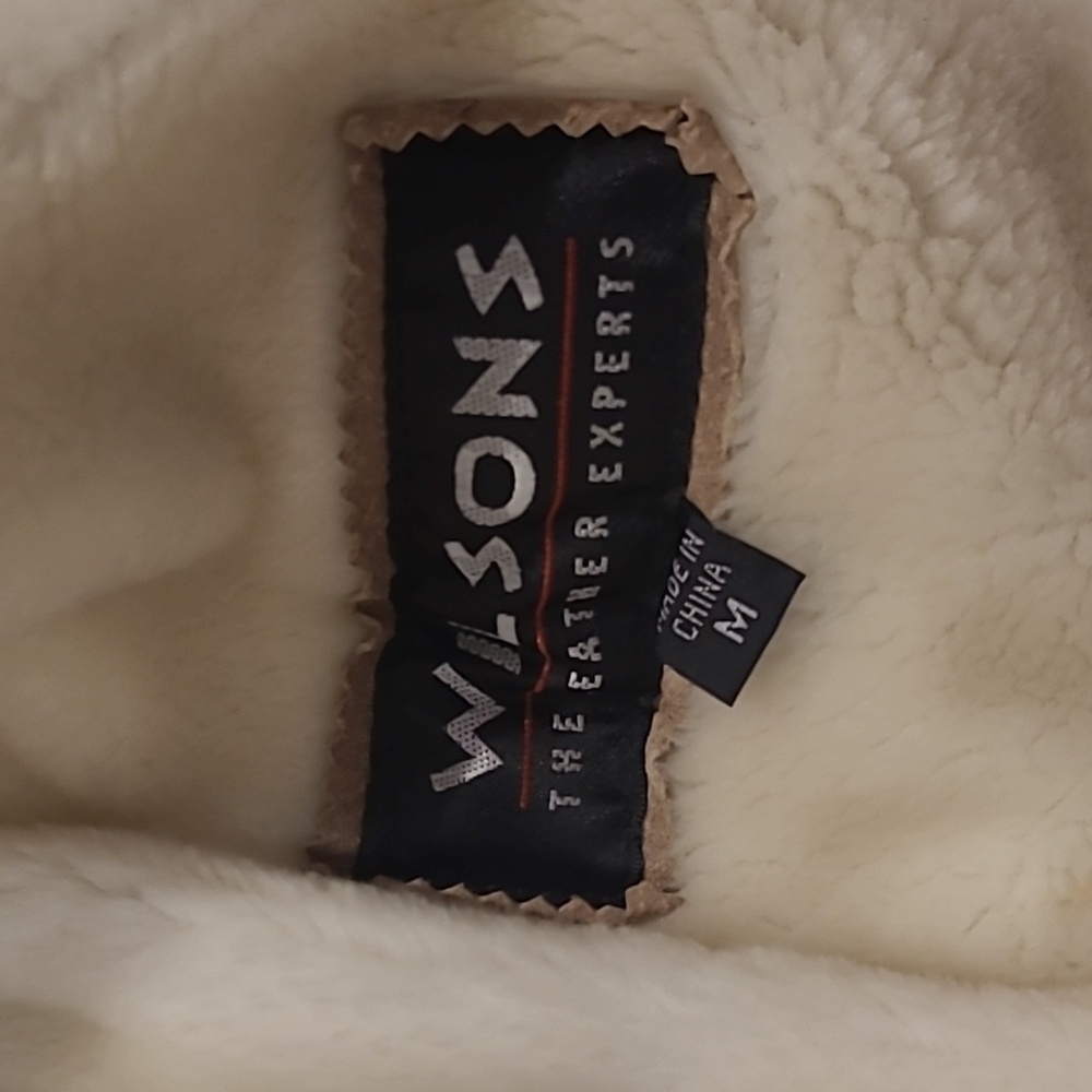 WILSONS LEATHER TAN SUEDE FAUX FUR LINED COAT WITH TOGGLE BUTTONS - Picture 8 of 11